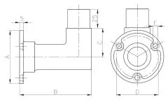 Edelstahl Flanscheckbogen fr Edelstahlrohr 33,7 mm