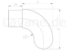 Edelstahl Endbogen kurz - fr Edelstahlrohr 42,4 mm