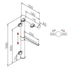 Hustenschutz Pfosten 20-131-25 mitte - Rohr  25.4 mm - Anthrazit Design