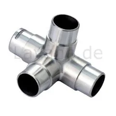 Edelstahl Rohrverbinder 4x90 fr Edelstahlrohr 33,7 mm