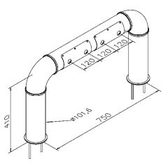 Modell 2550 - 101,6 mm 4 ltg Edelstahl Schanksule