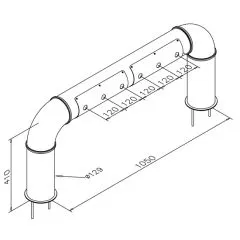 Modell 2560 - 129 mm 6 ltg Edelstahl Schanksule