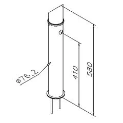Modell 3000 - 76,2 mm 1 ltg Edelstahl Schanksule