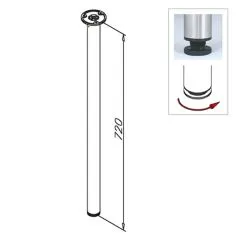 Edelstahl Design Tischfu 20-62038 - Rohr  38.1 mm