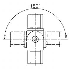 Edelstahl Rohrverbinder Vierkant 35x35 mm - variabel