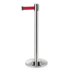 Abgrenzungsstnder poliert - ECO-L Gurtband ROT 2m