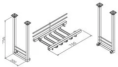 Edelstahl Flaschenbord 20 4386 - 70 cm Breit