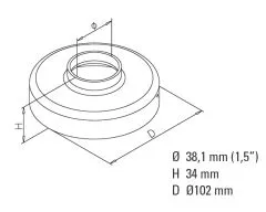 Edelstahl Rohr 38,1 mm Flansch Abdeckkappe