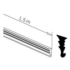 Verglasungsdichtung fr Glasstrke 12,00 - 12,76 mm - 5 m