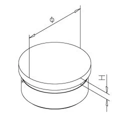 Endkappe flach fr Rohr 50,8 mm Edelstahl Design