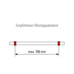 Edelstahl Design End-Rohrhalter fr Rohr 25,4 mm