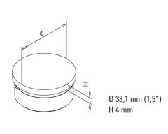 Anthrazit Design Endkappe flach fr Rohr 38.1 mm