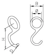 Edelstahl Design Relinghaken fr Rohr 19,0 mm