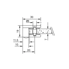 Messing matt Design Glasklemme 23 - Flachmontage - Glas 4-8.76mm
