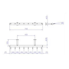Wurstgehnge 20-7100-075 - Rohr  38.1 mm - Edelstahl Design - 750 mm