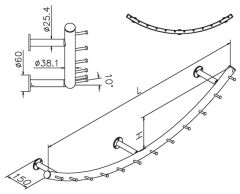 Wurstgehnge 20-7110-125 - Rohr  38.1 mm - Edelstahl Design - 1.250 mm