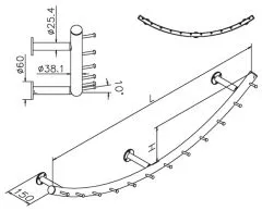 Wurstgehnge 20-7110-100 - Rohr  38.1 mm - Edelstahl Design - 1.000 mm