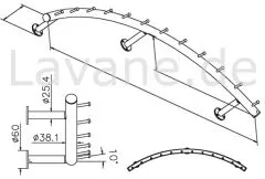 Wurstgehnge 20-7120-125 - Rohr  38.1 mm - Edelstahl Design - 1.250 mm