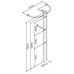 Edelstahl Design Garderobe Modell 20720 - 25,4 mm