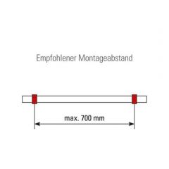 Messing matt Design Fußlaufstütze Rohr 50.8 mm 20-0101