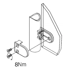 Messing Design Glasklemme - 20 - Rohr 38,1 mm - Glas 6-8 mm