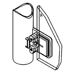 Messing Design Glasklemme - 22 - Rohr 50,8 mm - Glas 6-10 mm