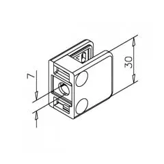 Edelstahl Dsgn Glasklemme 23 - Flachmontage - Glas 4-8.76 mm