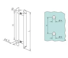 Edelstahl Trgriff Modell 475803 - 25,4 mm - L 300 mm