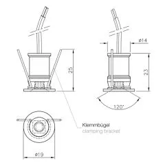 Mini Einbau LED Downlight 3V 1W