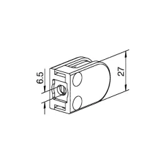 Anthrazit Design Glasklemme 27 Flachmontage Glas 4-8,76mm