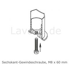 Hustenschutz Pfosten 20-120-25 links - Rohr  25.4 mm - Edelstahl Design