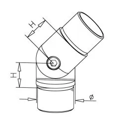 Messing matt Design Rohrverbinder variabel fr Rohr 38.1 mm