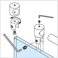 Anthrazit Design - 19mm - 1.250mm - Duschwand-Stabilisationsset 90