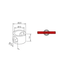 Messing matt Design MiniRail Adapter Mittelstck fr Stab 10mm