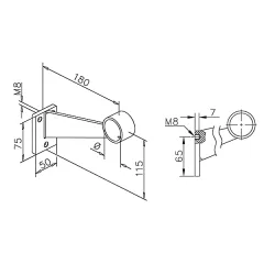 Messing matt Design Fulaufsttze Rohr 38,1 mm 20-0109