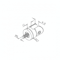 Messing matt Design Scharnier-Adapter - Glas 4-9 mm - Wandmontage