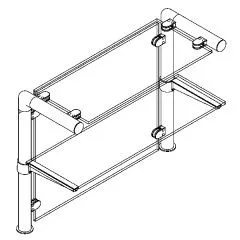 Hustenschutz Pfosten 20-131-38 links - Rohr  38.1 mm - Edelstahl Design