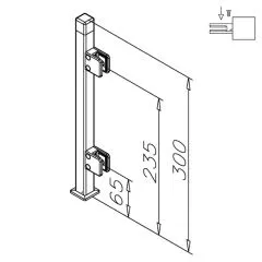 Hustenschutz Pfosten Edelstahl 20x20 - 20-162520 - 90