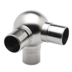 Edelstahl Design Rohr 25,4 mm Kugelrohrverbinder 3x90
