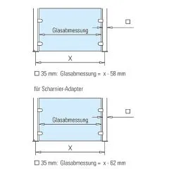 Hustenschutz Gestell 20-051-35 Vierkantrohr 35x35 mm Edelstahl Design