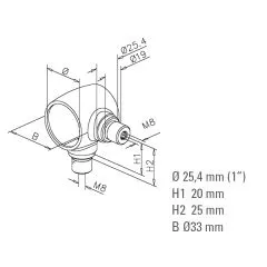 90 Rohradapter 20-0216 fr Rohr 25,4mm Anthrazit Design