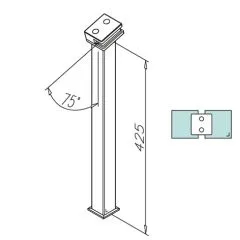 Hustenschutz Pfosten Edelstahl DS 20-19535 - mitte