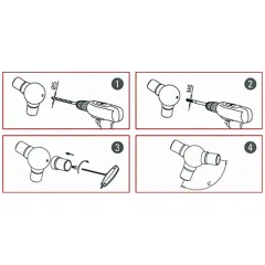 Adapter 25,4 mm fr Kugel Edelstahl Design