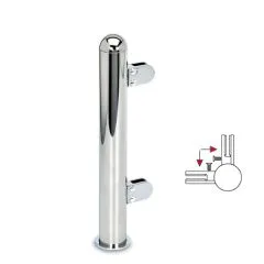 Hustenschutz Pfosten 20-160-25 -90° - Rohr Ø 25.4 mm - Chrom Design