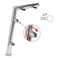 Hustenschutz Pfosten 20-121-38 rechts - Rohr  38.1 mm - Chrom Design