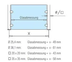 Hustenschutz Pfosten Edelstahl 35x35 - 20-162135 - links