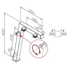 Edelstahl Hustenschutz Pfosten 20-12335 - mitte