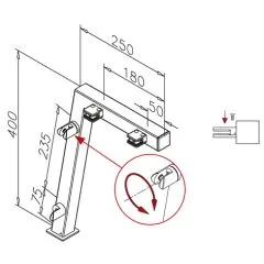 Edelstahl Hustenschutz Pfosten 20-12335 - rechts