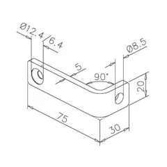 Edelstahl Winkelhalter 75x30x20mm