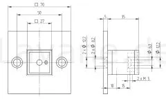 Edelstahl Vierkant 40x40 mm Wandhalter - Abstandshalter